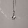 Sterling silver square pendant with a cz stone Image 2