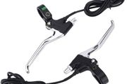 E-Bike Brake Lever, Universal Electric Bicycle Brake Lever Handle Replacement Parts for E-Bike Mountain Bike MTB Bicycle(Black + Silver)