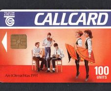1991 Ireland 100 unit An tOireachtas Callcard was issued to promote the Oireachtas festival which celebrates the irish language and culture (Gemplus GEM1) Call Card Used. Telecom Eireann card number 1031.