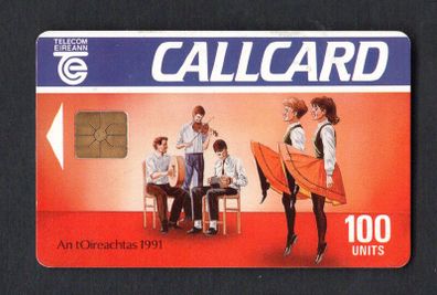 1991 Ireland 100 unit An tOireachtas Callcard was issued to promote the Oireachtas festival which celebrates the irish language and culture (Gemplus GEM1) Call Card Used. Telecom Eireann card number 1031.