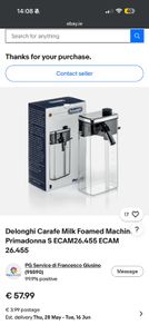 Delonghi bean to cup coffee machine milk jug carafe
