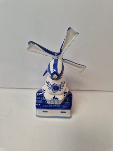 Vintage Delft Blue Windmill Figurine (TS Holland)  Pristine Condition
