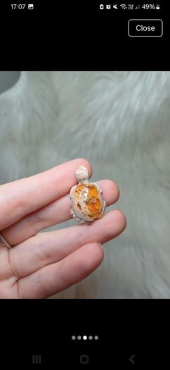 turtle carving mexican fire opal material