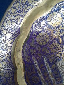 Brass Enamelled Taj Mahal Plate