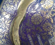 Brass Enamelled Taj Mahal Plate