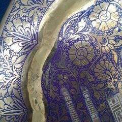 Brass Enamelled Taj Mahal Plate
