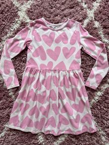 H&M Girls Heart Printed Cotton Dress 8- 10 Years