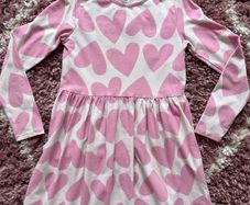 H&M Girls Heart Printed Cotton Dress 8- 10 Years