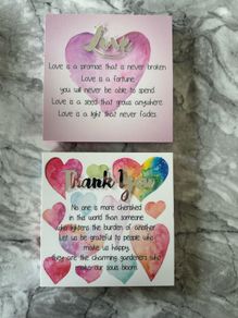 Small Love & Thank You Canvas Wall Art Set