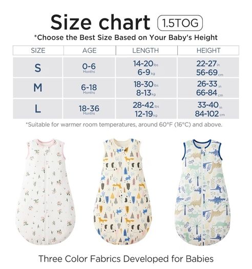 Baby Sleeping Bag / Sleepsack 1.5tog - 6-18 months size