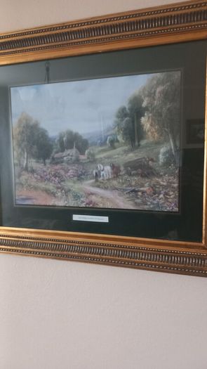 2 Antique style Large pictures and frames