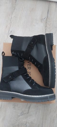 river island black leather boots size 5