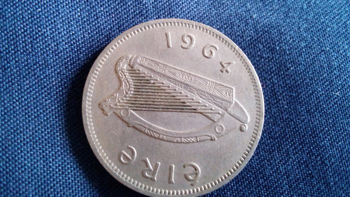 Irish Sixpence Coin. 1964.