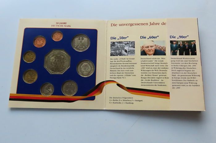 Germany Coins & Medal set 50 years Deutsche Mark 1948 - 1998