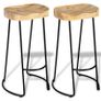 Bar Stools 2 pcs Solid Mango Wood Image 3