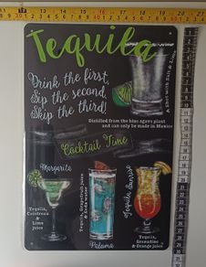 Tequila Tin Metal sign
