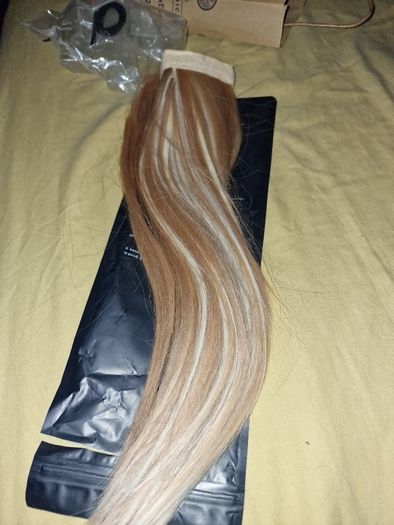 Blonde with highlights ponytail