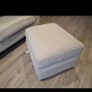 Fabric sofa and footstool Image 3
