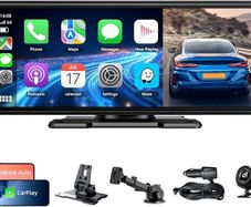 10.26" Wireless Car Stereo for Apple Carplay & Android Auto, Portable IPS Touch Screen with 1080P Rear Camera, Bluetooth/Voice Control/Mirror Link/GPS Navigation/FM/AUX/WiFi