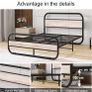 Double Bed Frame with Headboard,Oval-Shaped Platform Bed with Under-Bed Storage Image 2