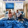 160x230cm Navy Blue Large Rug for Living Room - Ultra Soft Fluffy Shaggy Rugs for Bedroom, Indoor Nursery Carpets for Kids Room Home Decor, Non Shedding, Anti-Slip Backing Image 4