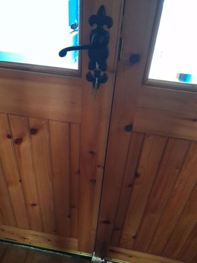 solid red deal doors.