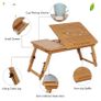 1Pc Adjustable Table Bamboo Computer Desk Rack Shelf Dormitory Bed Lap Desk Portable Exquisite Book Reading Tray Stand Table Image 4