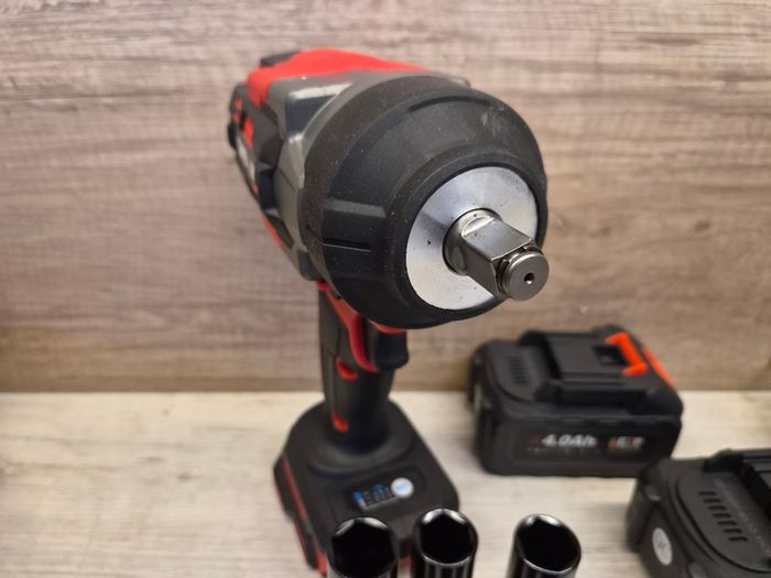 ONEVAN 1/2 inch Cordless Impact Wrench 1700Nm Brushless Electric with 2 Batteries & Fast Charger Red Black