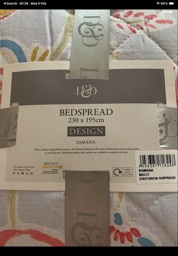 Bnwt grey patterned double