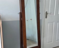 Free standing jewellery cabinet with mirror