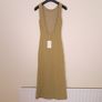 Subtitled Green Tan Beige Crinkle Textured Sleeveless Column Maxi Dress Size XS Image 2