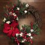 Cotton Flower Door Decoration Christmas Wreath 11.8 Inch Image 4