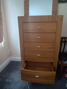 Mirrored vanity unit chest of drawers