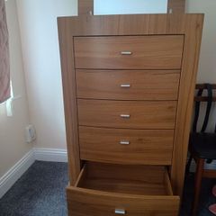 Mirrored vanity unit chest of drawers