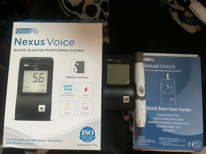 Gluco Rx Nexus voice Blood Glucose Monitoring System brand new