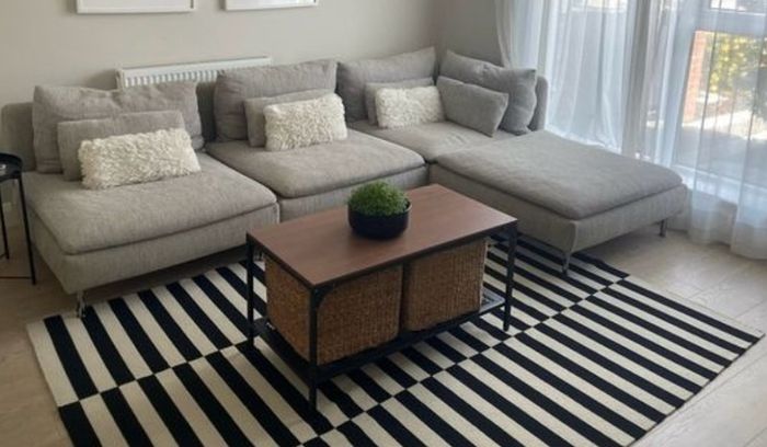 black and white rug