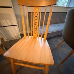 Set of 4 Oak Wood Dining Chairs