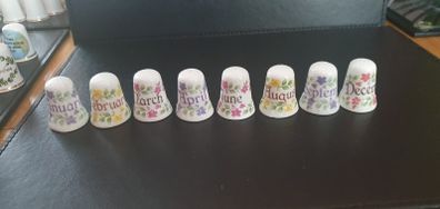 Bone China Thimbles Months of the Year Themed