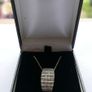 Vintage Sterling Silver 925 Necklace With Crystal Rectangle Pendant 5,8g length 18" Image 3