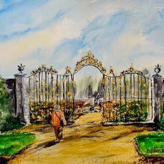 powerscourt house watercolour