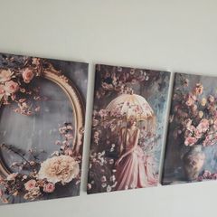 3 canvas 35x55cm each