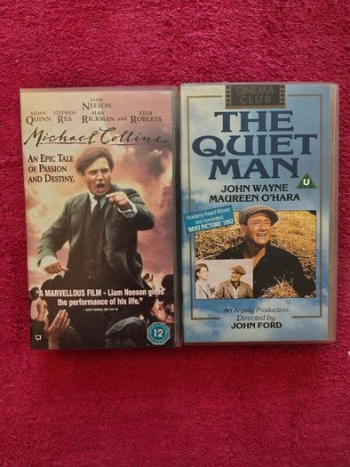 Videos "Michael Collins" and "The Quiet Man".  Near mint condition
