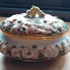 Vintage Capodimonte Bowl/Dish with Lid