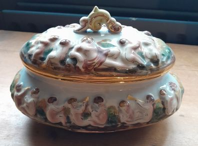 Vintage Capodimonte Bowl/Dish with Lid