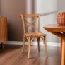 Wooden Chair 46 x 42 x 86 cm Solid Ash and Rattan Seat with Aged Wooden Surface - Dining Room Chairs Made of Weathered Wood Image 7
