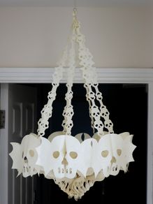 Halloween Decorations - Chandelier made of skulls
