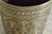 Vintage Lassi Cup, Engraved Indian Brass Beaker, Brass Cup, Antique Brass