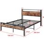Double Bed Frame with Storage Wooden Headboard Image 7