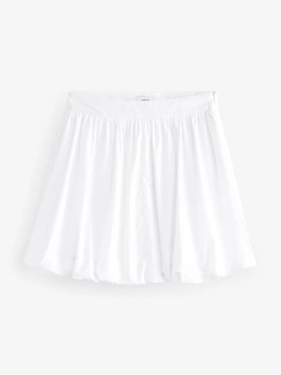 Brand New with tags UK16 Next White 100% Cotton Bubble Hem Mini Skirt