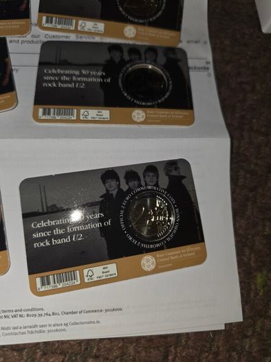 8X 2 euro coin U2 50th Anniversary 2026 BU quality in coincard
